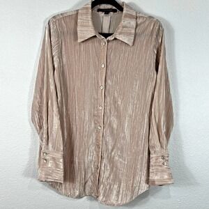 Marc‎ New York Button Up Shirt Women's Small Champagne Long Sleeve